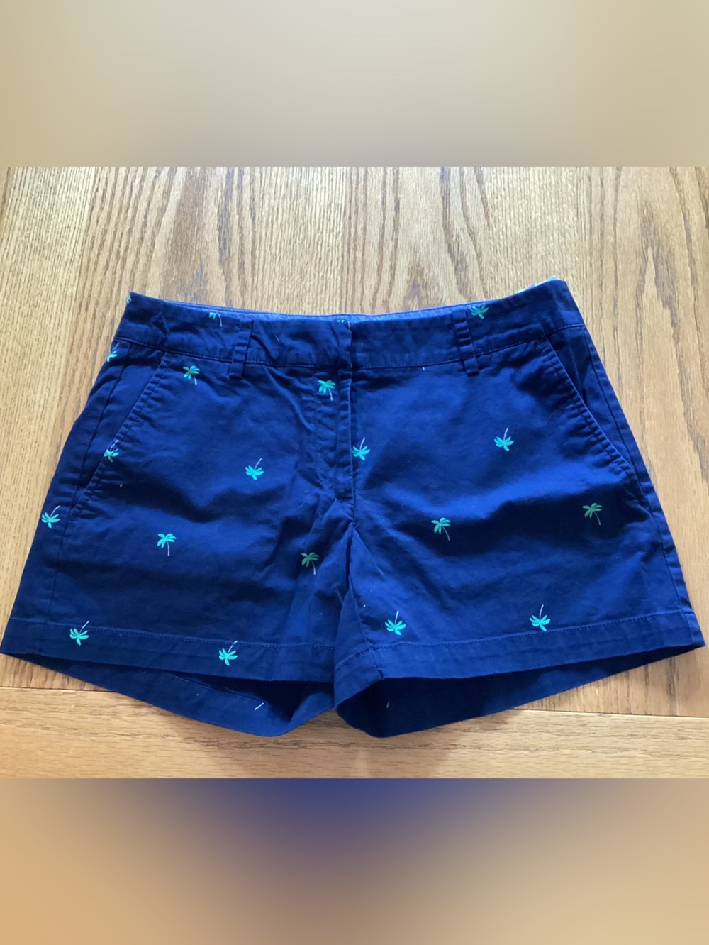 Nautica Navy Blue Shorts with Teal Palm Embroidery